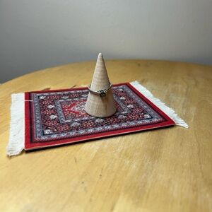 10K white gold ring with black diamond princess cut size 7